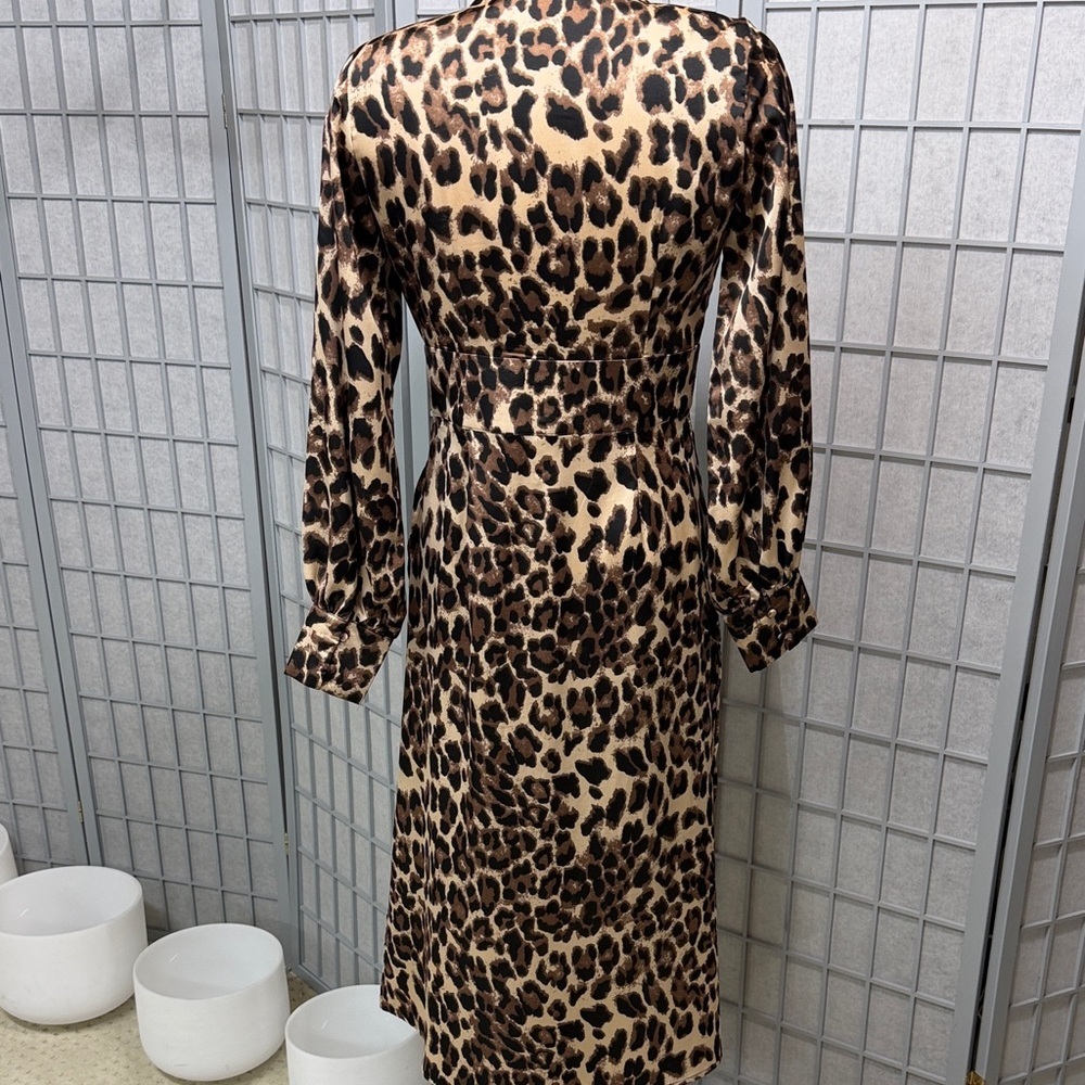 Mable, Chic Animal Print V-Neck Dress, Size Large - Picture 7 of 13